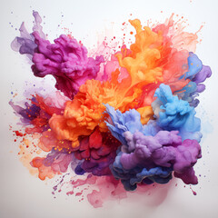 Fototapeta premium Colorful watercolor ink in water isolated on white background. Abstract background.