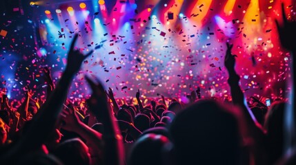 Euphoria Unveiled, A Mesmerizing Symphony of Crowds Amidst Confetti Cascades