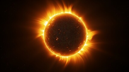 The Enchanting Display of a Sun with a Partial Solar Eclipse Unveiling Celestial Marvels - AI Generative