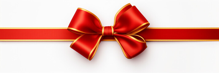 red and gold ribbon on Whitebackground, in the style of packed with hidden details, schoolgirl lifestyle created with Generative Ai