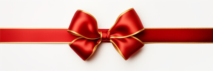 red and gold ribbon on Whitebackground, in the style of packed with hidden details, schoolgirl lifestyle created with Generative Ai