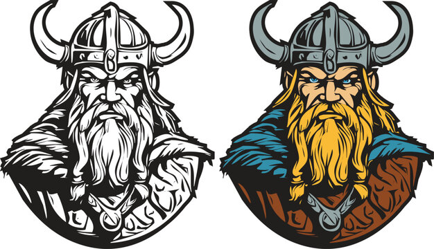 Powerful Viking Mascot Vector Illustration for Fierce Branding