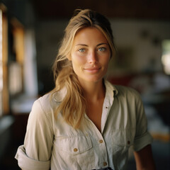 Obraz premium Portrait of a naturaly beautiful teacher. Hardworking female.