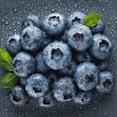 Top-View Delight: Macro Photography of Glistening Firefly Blueberry on White
