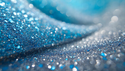 Elegant shiny blue dust particles bokeh effect.