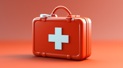 Obraz premium Simple Minimal First aid created with Generative Ai