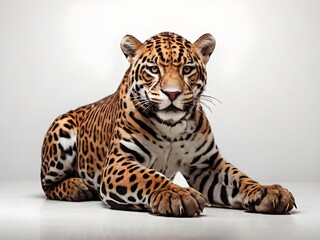 Fototapeta premium tiger isolated on white background, generative ai