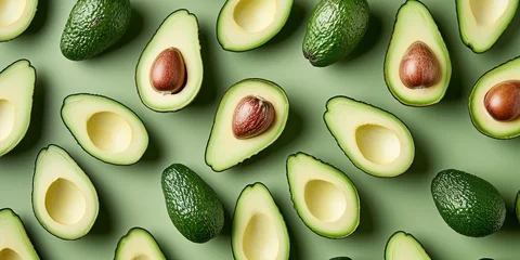 Muurstickers Fresh avocado as a background, healthy food, healthy lifestyle © Людмила