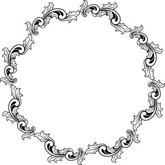 Round ornament frame for wedding. vector illustration