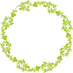 Round ornament frame for wedding. vector illustration