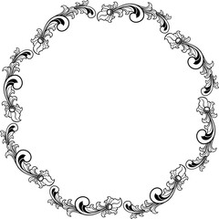 Round ornament frame for wedding. vector illustration