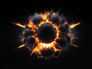 An explosion on a black background.