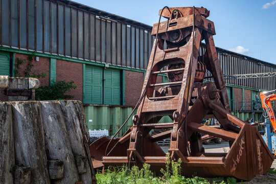 Rusty Excavation Bucket at Hamburg Harbour
