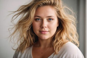 Naklejka premium Portrait of gorgeous young plus size woman