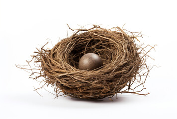 a birds nest is shown on a white background, in the style of tumblewave created with Generative Ai