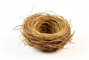 Obraz premium a birds nest is shown on a white background, in the style of tumblewave created with Generative Ai
