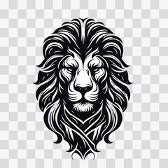 lion head portrait illustration, black color lion vector