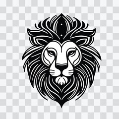 lion head portrait illustration, black color lion vector