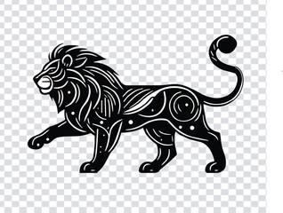 lion head portrait illustration, black color lion vector