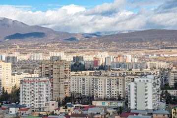 Residential area of Tbilisi, multi-storey buildings in Gldani