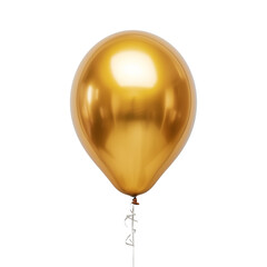 A gold metallic balloon on a transparent background suitable for romantic celebrations such as Valentine's Day.