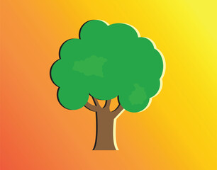 Tree icon vector, with editable stroke.