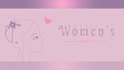 Vector international women's day, happy women's day march 8 text with woman or women's day poster., banner design.