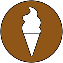 Ice cream button icon without background