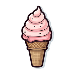A Cup ice cream Sticker Clipart on a White Background created with Generative Ai