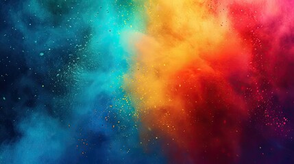 Abstract colorful Happy Holi poster. Banner Illustration of Indian Color Festival with Rainbow Powder