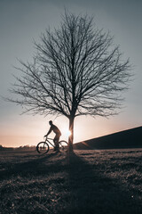 Silhouette of a bicycle