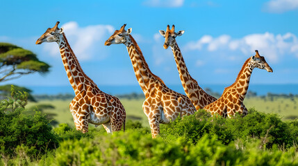 Fototapeta premium giraffe in the savannah