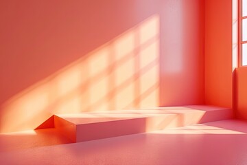 Obraz premium Abstract minimalist pantone inspired color peach fuzz ambient gradient wallpaper