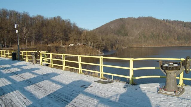 Dam on a large water reservoir    