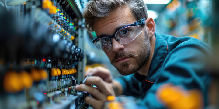 Elektrotechniker arbeitet in der Fabrik