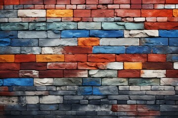 Brickwall background with captivating hues and unique arrangements. Generative AI