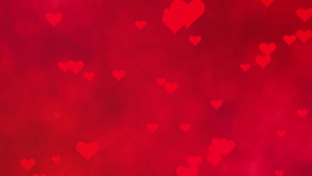 Red  abstract background with hearts