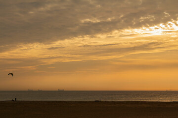 Beach sunset on a kite