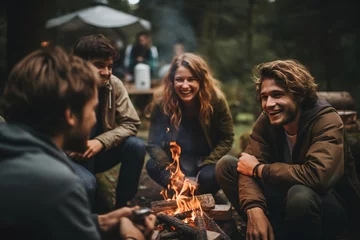  A group of friends enjoying a weekend camping trip, embodying the love for nature and outdoor activities cherished by modern youth. © Anastasia