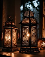 Lantern of the holy month of Ramadan Kareem