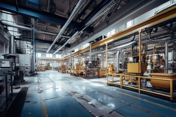 Fototapeta premium Interior of a empty plastic factory