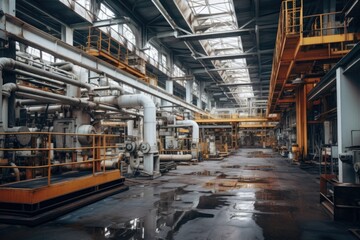 Obraz premium Interior of a empty plastic factory