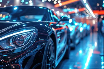 Fotobehang Luxury sport cars on display in showroom © NikoG