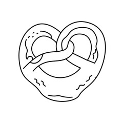 Pretzel color element. Cartoon street food.