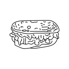 Quesadilla color element. Cartoon street food.
