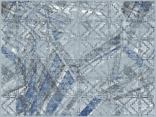 Vector distressed antique mexican pattern on marble slab. Scratched ethnic mexican ornament. Ancient style design. Simple mexican pattern line element