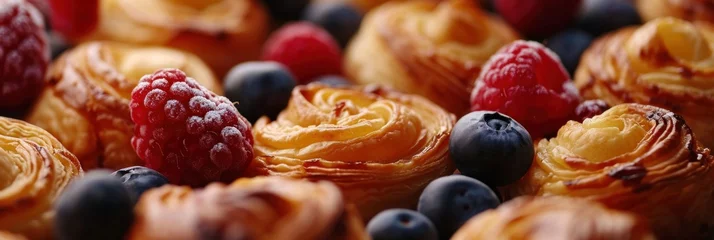 Fotobehang fresh pastry berry pastry © olegganko