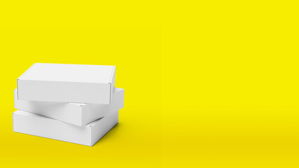 Yellow background white stacked boxes 