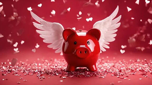 piggy bank with a heart