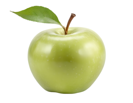 green apple isolated on transparent background